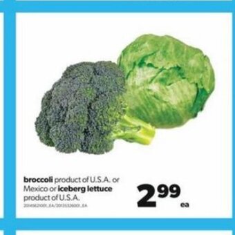 Real Canadian Superstore Broccoli or iceberg lettuce offer