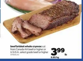 Real Canadian Superstore Beef brisket whole cryovac offer