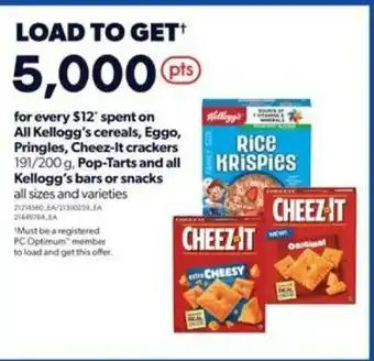 Real Canadian Superstore Kellogg's cereals, Eggo, Pringles, Cheez-it crackers 191/200g, pop-tarts and all kellogg's bars or snacks offer
