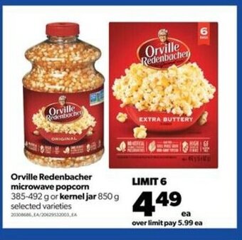 Real Canadian Superstore Orville redenbacher microwave popcorn 385-492g or kernel jar 850g offer