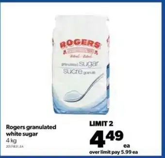 Real Canadian Superstore Rogers granulated white sugar 4kg offer