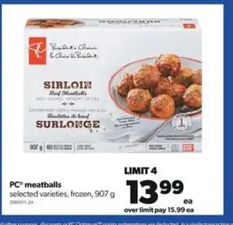 Real Canadian Superstore PC meatballs 907g offer