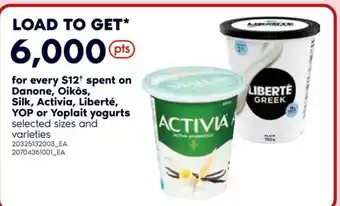 Real Canadian Superstore Danone, oikos, silk, activia, liberte, YOP or yoplait yugurts offer
