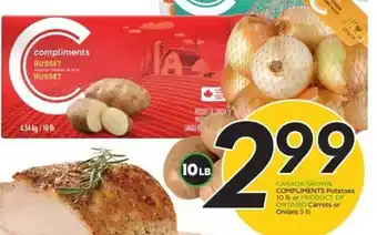 Sobeys Compliments potatoes 10lb offer