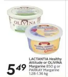 Sobeys Lactantia healthy attitude or olivina margarine 850g offer