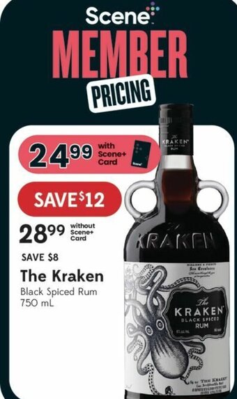 Sobeys The kraken black spiced rum 750ml offer
