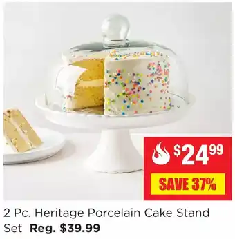 Kitchen Stuff Plus 2 pc. heritage porcelain cake stand set offer