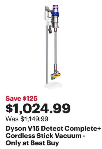 Best Buy Dyson V15 Detect Complete+ Cordless Stick Vacuum offer