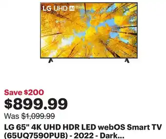 Best Buy LG 65' 4K UHD LED webOS Smart TV-2022-Dark offer