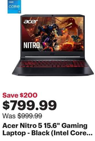 Best Buy Acer Nitro 5 15.6" Gaming Laptop-Black offer