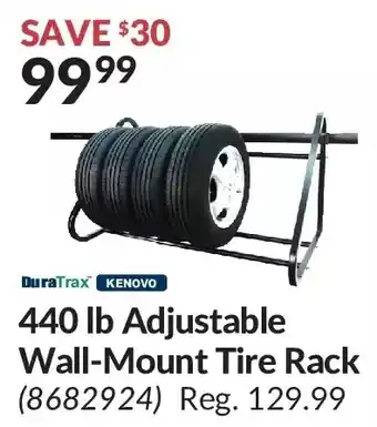 Princess Auto 440 lb adjustable wall-mount tire rack offer