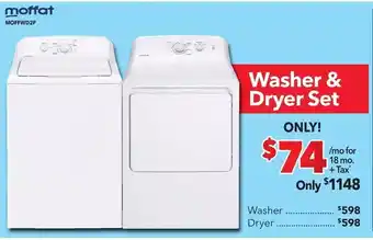Surplus Furniture Moffat washer & dryer set offer