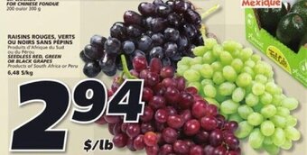 IGA Seedless red, green or black grapes offer