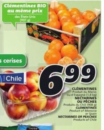 IGA Clementines nectarines or peaches offer