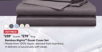 Sleep Country Bamboo nights duvet cover set offer