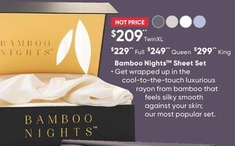 Sleep Country Bamboo nights sheet set offer