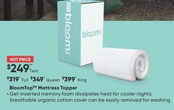Sleep Country Bloomtop mattress topper offer