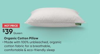 Sleep Country Organic cotton pillow offer