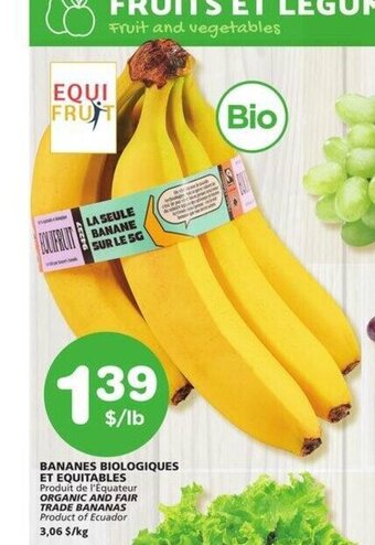 IGA Organic and fair trade bananas offer