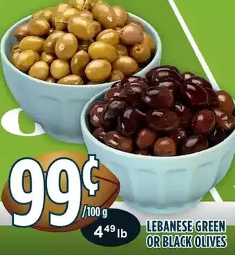 Marché Adonis Lebanese green or black olives offer