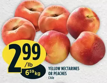 Marché Adonis Yellow nectarines or peaches offer