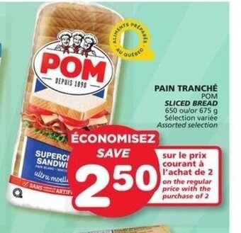 IGA Pom sliced bread 650 or 675g offer