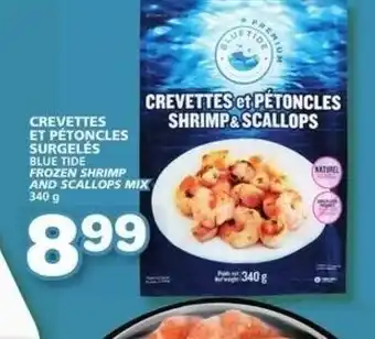 IGA Blue tide frozen shrimp and scallops mix 340g offer