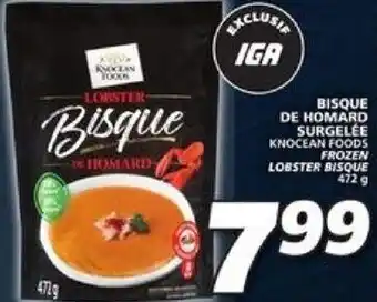 IGA Knocean foods lobster bisque 472g offer