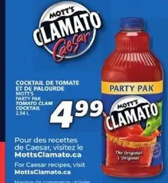 IGA Mott's party pak tomato clam cocktail 2,54L offer