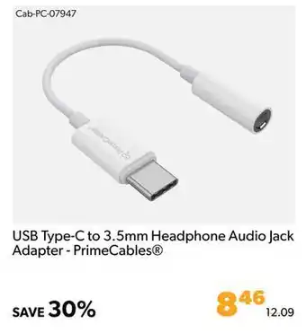 Usb type-c to 3.5mm headphone audio jack adapter - primecables