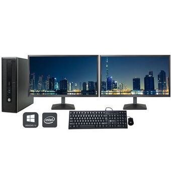Best Buy Refurbished (good) - hp elitedesk 800 g1 sff desktop computer with dual (2) 24" hdmi monitor - intel core i7-4770 processor 3 offer