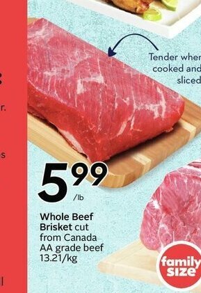 Sobeys Whole Beef Brisket offer