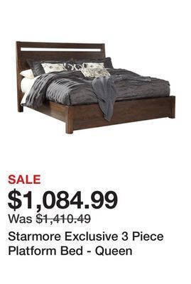 Ashley Furniture Starmore exclusive 3 piece platform bed - queen offer
