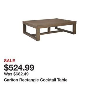 Ashley Furniture Cariton rectangle cocktail table offer