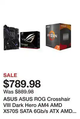 Newegg Asus rog crosshair viii dark hero am4 amd x570s sata 6gb/s atx amd motherboard and amd ryzen 7 5800x - ryzen 7 5000 series ve offer