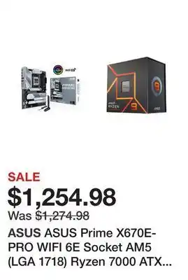 Newegg Asus prime x670e-pro wifi 6e socket am5 (lga 1718) ryzen 7000 atx motherboard (pcie 5.0 ddr5 14+2 teamed power stages 4x m.2 offer
