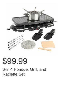 3-in-1 fondue, grill, and raclette set