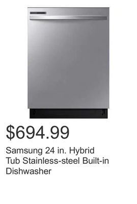 Costco Samsung 24 in. hybrid tub stainless-steel built-in dishwasher offer