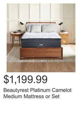 Costco Beautyrest platinum camelot medium mattress or set offer