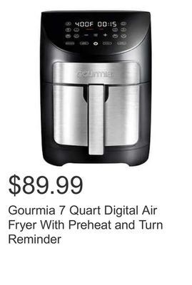 Costco Gourmia 7 quart digital air fryer with preheat and turn reminder offer