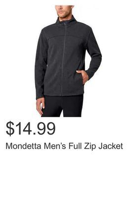Costco Mondetta men's full zip jacket offer