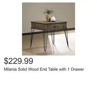 Costco Milania solid wood end table with 1 drawer offer