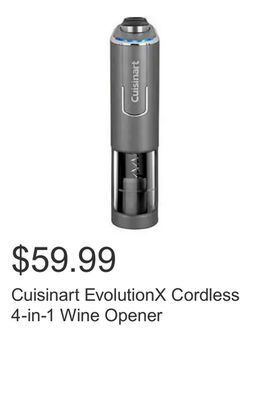 Costco Cuisinart evolutionx cordless 4-in-1 wine opener offer