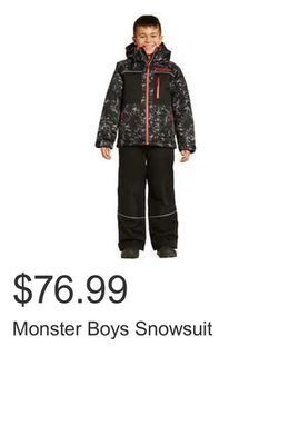 Costco Monster boys snowsuit offer