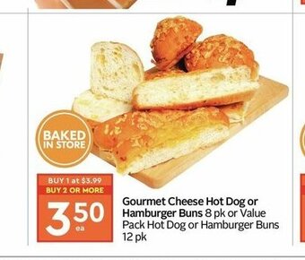 Sobeys Gourmet Cheese Hot Dog or Hamburger Buns offer