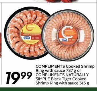Sobeys Compliments Cooked Shrimp Ring With Sauce offer