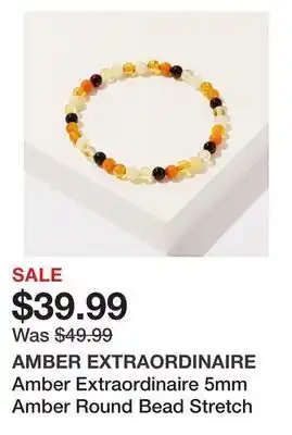 TSC Stores Amber extraordinaire 5mm amber round bead stretch bracelet offer