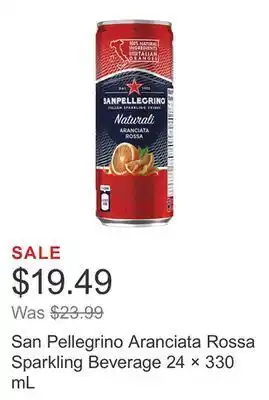 Costco San pellegrino aranciata rossa sparkling beverage 24 × 330 ml offer
