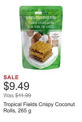 Costco Tropical fields crispy coconut rolls, 265 g offer