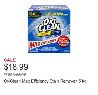 Costco Oxiclean max efficiency stain remover, 5 kg offer